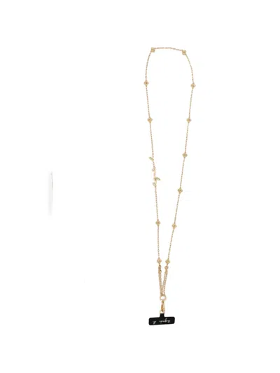 Agnès B. Double Bloom Phone Strap In Gold