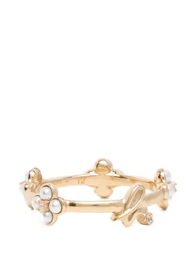 Agnès B. Double Bloom Ring In Gold