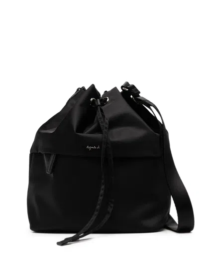 Agnès B. Drawstring Crossbody Bag In Black