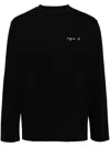 Agnès B. Embroidered-logo Cotton T-shirt In Black