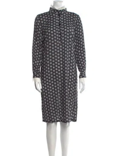 Pre-owned Agnès B. Floral Print Knee-length Dress In Black