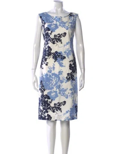 Pre-owned Agnès B. Floral Print Knee-length Dress In Blue