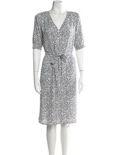 Pre-owned Agnès B. Floral Print Knee-length Dress In Blue