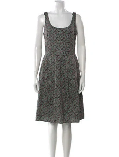 Pre-owned Agnès B. Floral Print Knee-length Dress In Green