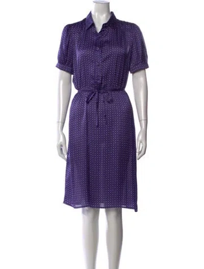 Pre-owned Agnès B. Floral Print Knee-length Dress In Purple