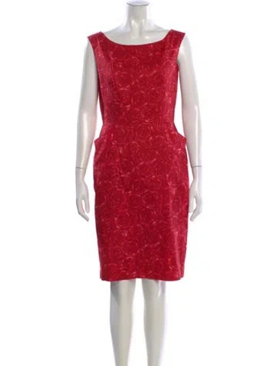 Pre-owned Agnès B. Floral Print Knee-length Dress In Red