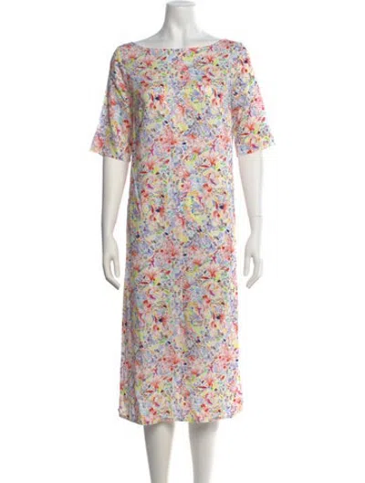 Pre-owned Agnès B. Floral Print Midi Length Dress In Multicolor