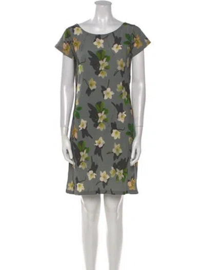 Pre-owned Agnès B. Floral Print Mini Dress In Green