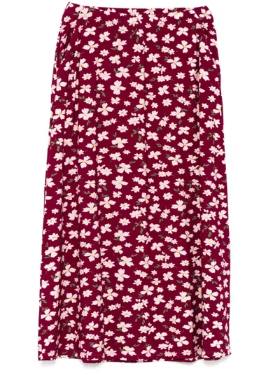 Agnès B. Floral Print Skirt In Purple