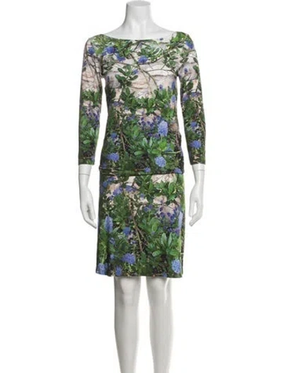 Pre-owned Agnès B. Floral Print Skirt Set In Green