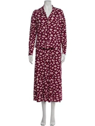 Pre-owned Agnès B. Floral Print Skirt Set In Pink