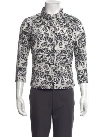 Pre-owned Agnès B. Floral Print Three-quarter Sleeve Shirt In Multi