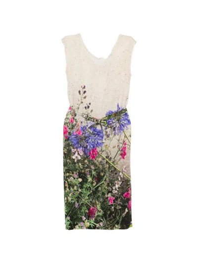 Agnès B. Floral-print Midi Dress In Neutral