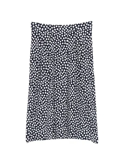 Agnès B. Floral-print Pleated Skirt In Black
