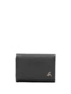 Agnès B. Foldover Leather Wallet In Black
