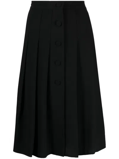 Agnès B. Galloway Pleated Midi Skirt In Black