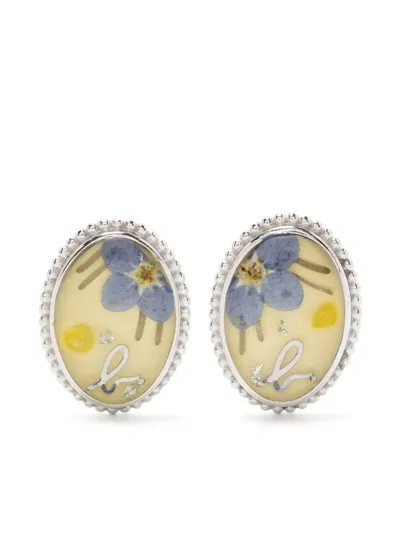Agnès B. Garden Of Dreams Oval Stud In Silver