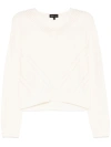 Agnès B. Geometric V-neck Jumper In Neutrals