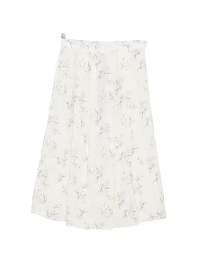 Agnès B. Ginette Midi Skirt In Neutral