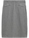 Agnès B. Gingham Cotton-blend Midi Skirt In Black