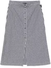 Agnès B. Gingham Cotton Skirt In Black