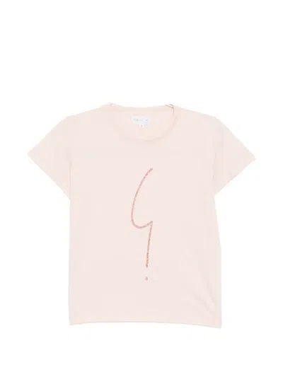 Agnès B. Graphic Cotton T-shirt In Pink
