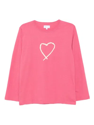 Agnès B. Graphic-print Cotton T-shirt In Pink