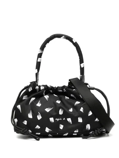Agnès B. Graphic-print Crossbody Bag In Black