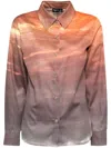 Agnès B. Graphic Print Long-sleeves Shirt In Orange