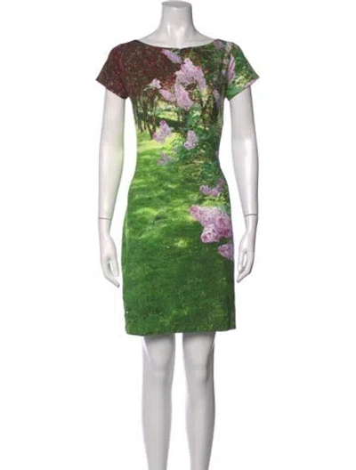 Pre-owned Agnès B. Graphic Print Mini Dress In Green