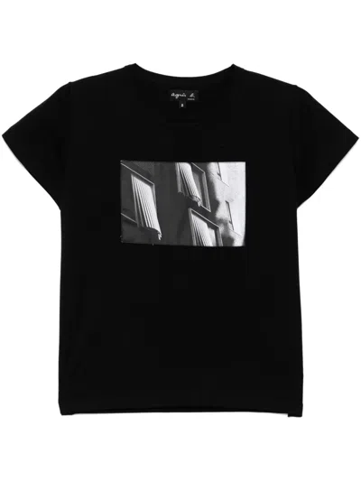 Agnès B. Graphic Print T-shirt In Black