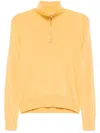 Agnès B. Half Front Zip Fastening Jumper In Orange