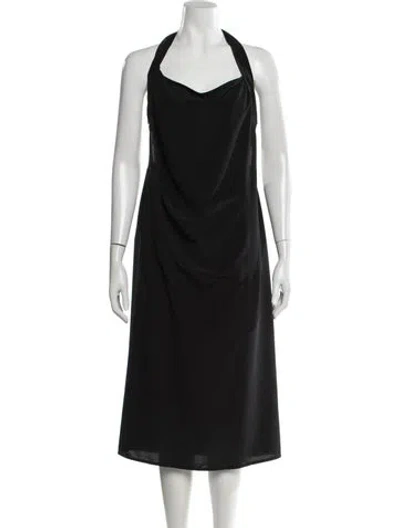 Pre-owned Agnès B. Halterneck Long Dress In Black