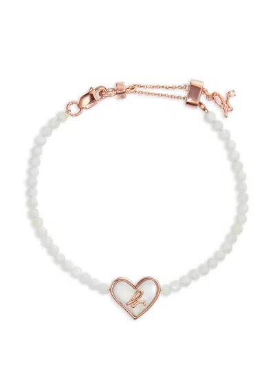 Agnès B. Heart Beaded Bracelet In Gray