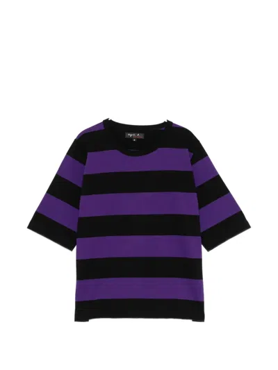 Agnès B. Horizontal-stripe T-shirt In Multi