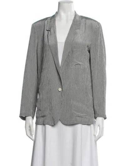 Pre-owned Agnès B. Houndstooth Print Blazer In Gray