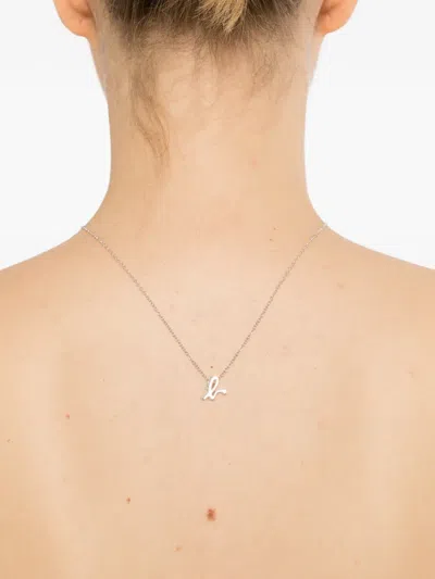 Agnès B. Iconic Italic B Necklace In White