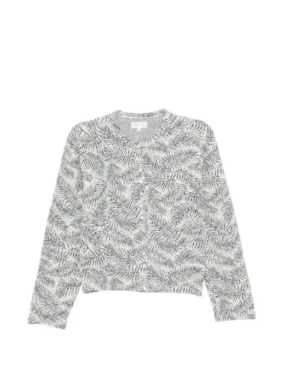 Agnès B. Jacquard Cardigan In Gray