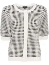 Agnès B. Jacquard Poupette Cardigan In White