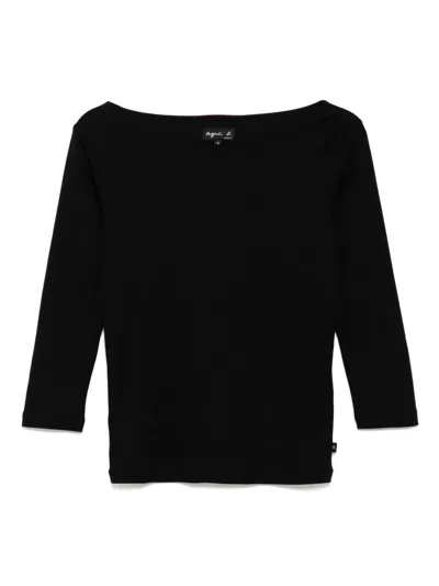 Agnès B. Jersey Leopard T-shirt In Black