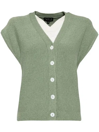 Agnès B. Jersey Vest In Green