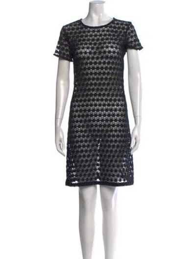 Pre-owned Agnès B. Lace Pattern Mini Dress In Black