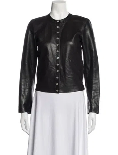 Pre-owned Agnès B. Lambskin Biker Jacket In Multicolor