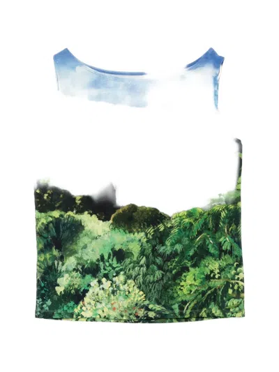 Agnès B. Landscape-print Sleeveless Top In Green
