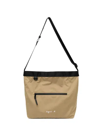 Agnès B. Large Fred Shoulder Bag In Neutral