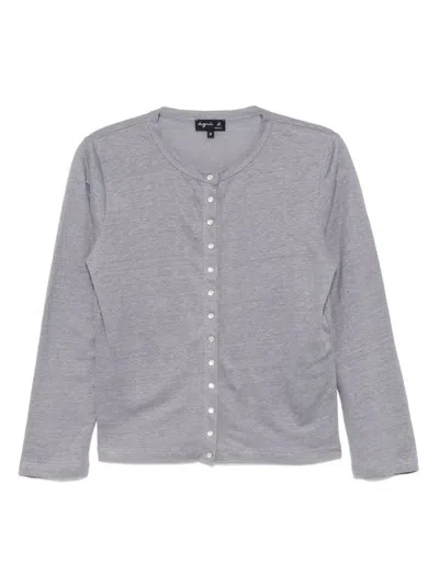 Agnès B. Le Petit Snap Cardigan In Grey