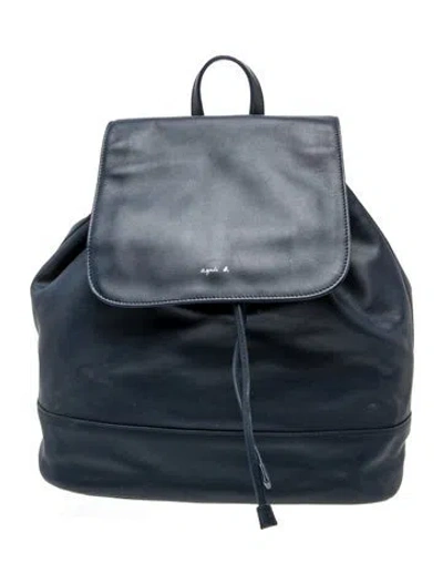 Pre-owned Agnès B. Leather Backpack In Blue