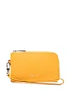 Agnès B. Leather Card Case In Yellow