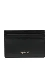 Agnès B. Leather Cardholder In 黑色