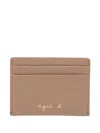Agnès B. Leather Cardholder In Brown